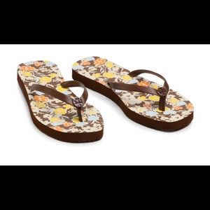 NIB Authentic Tory Burch Flat Flip Flop “Soho Walnut/Reverie” size 7